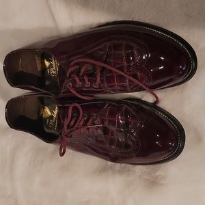 Stacy Baldwin Wingtip Oxford Color red wine 7.5 patent leather RETRO